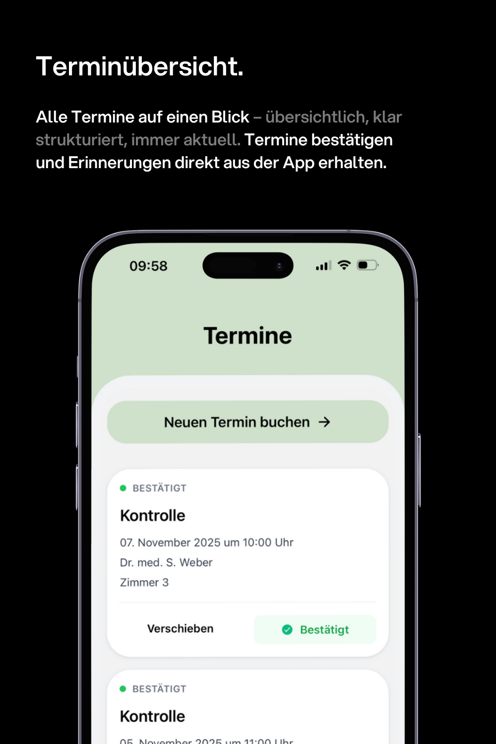 kaya Patienten-App - Terminübersicht